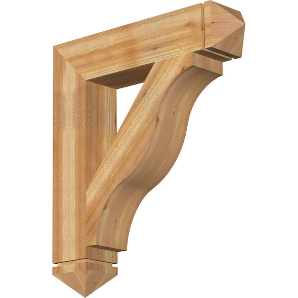 Ekena Millwork Funston Arts & Crafts Rough Sawn Bracket, Western Red Cedar, 6"W x 30"D x 34"H BKT06X30X34FST03RWR - main